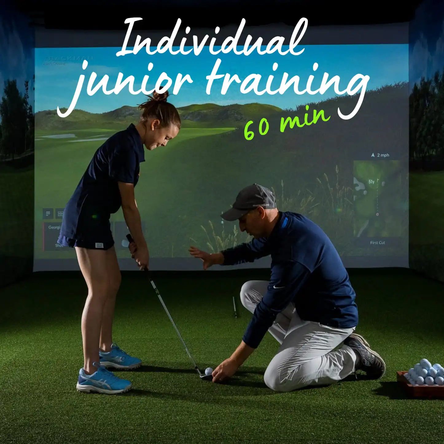 Individual Junior Golf Training & Coaching Simon McGreal PGA Master providing individual junior golf training in Reading using Trackman