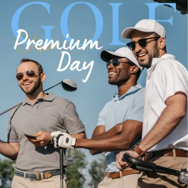 Group of golfers enjoying a premium 3-hour masterclass with PGA Master Simon McGreal